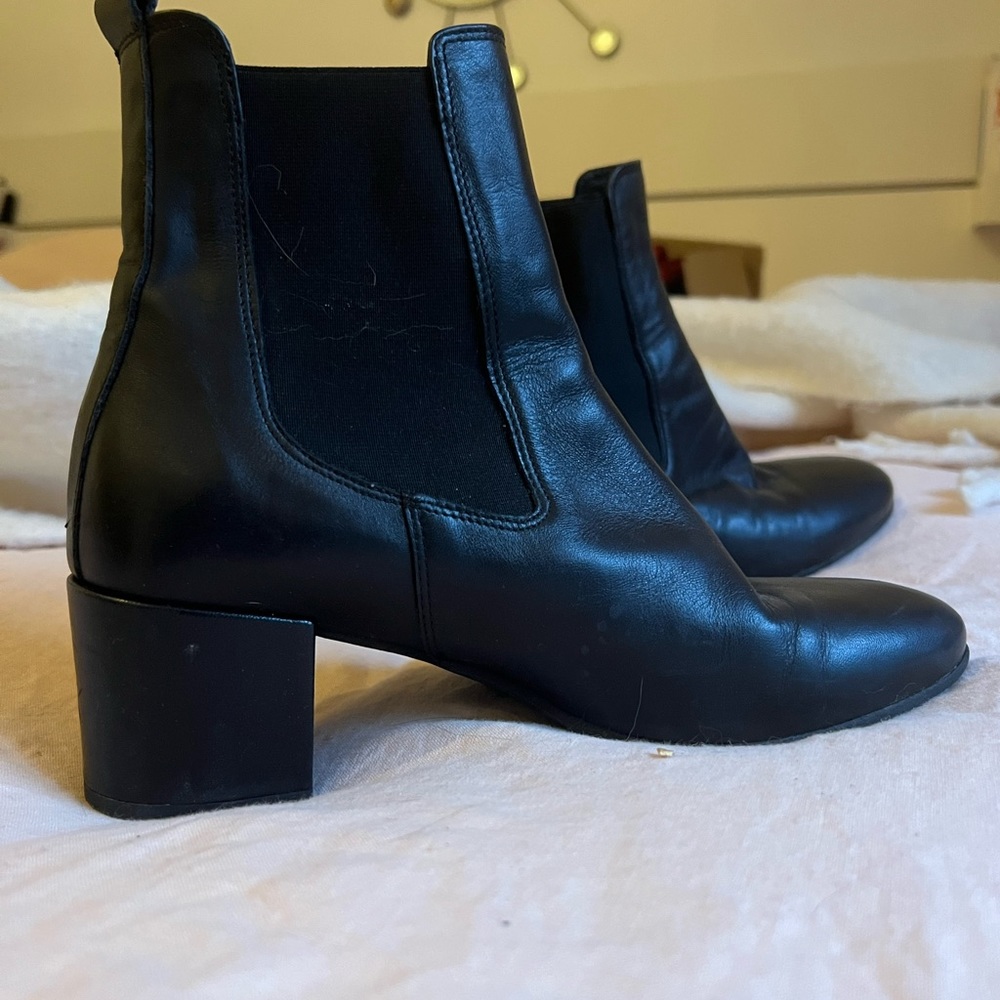 Black leather boots